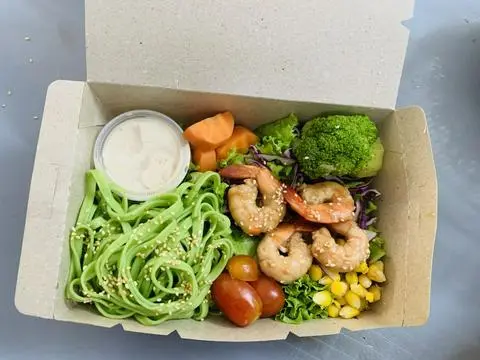 Hình ảnh Mì rau củ - tôm sốt Teriyaki vị cam