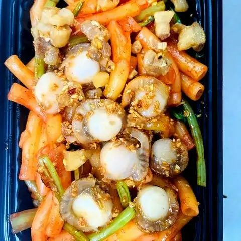Hình ảnh Nui trộn sò điệp sốc mắm tỏi - opla