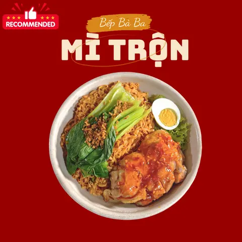 Hình ảnh Mì trộn gà áp chảo sốt thái
