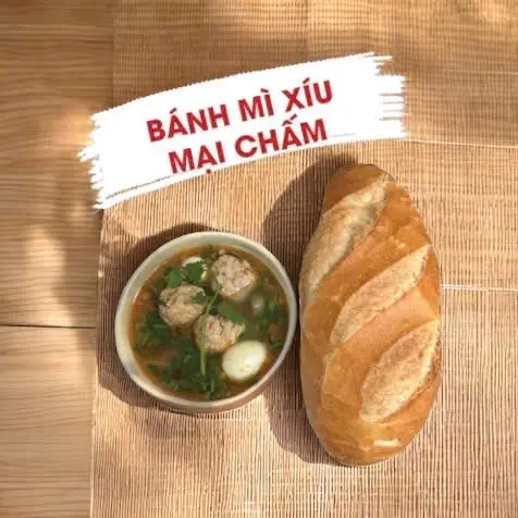 Hình ảnh bánh mì xíu mại chấm
