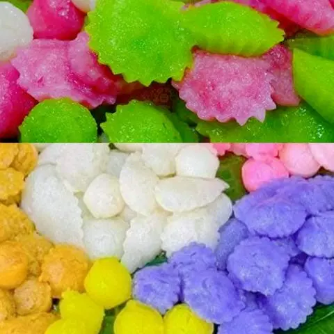 Hình ảnh Bánh Bò Rễ Tre Mini Tứ Sắc (11 Bánh) + (Tặng Cốt Dừa Phú Sĩ, Mè 2 Màu)