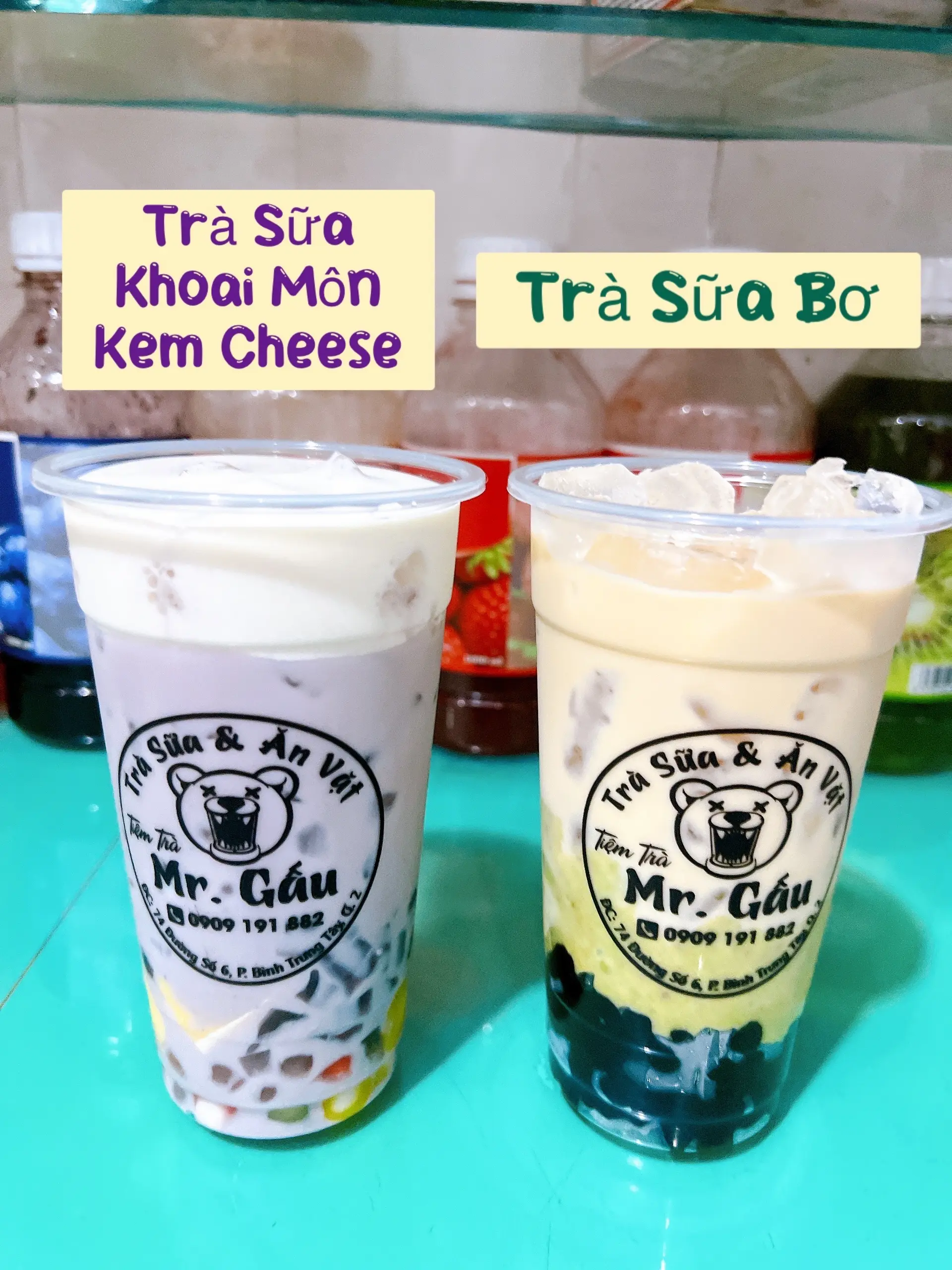 Hình ảnh Trà sữa khoai môn kem cheese - size M ( Full Toping)