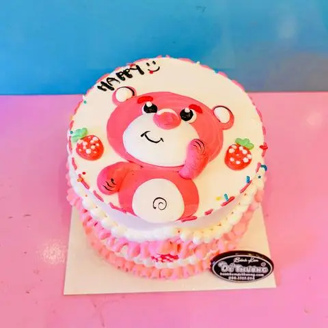 Hình ảnh bánh kem mini 1 chú gấu dâu