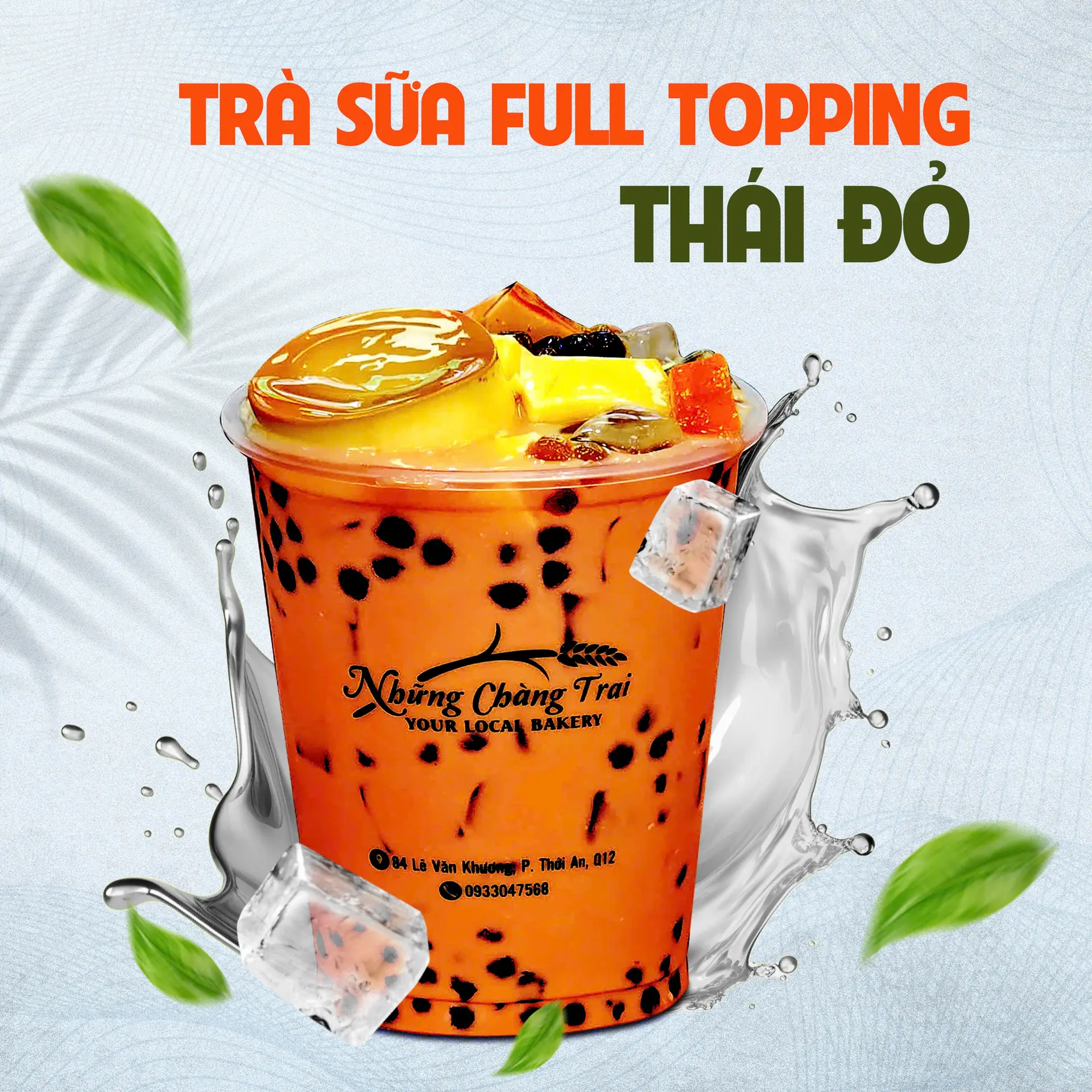 Hình ảnh Trà Sữa Thái Đỏ Full Topping Size 1 Lít 