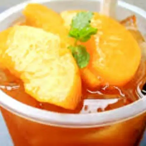 Hình ảnh Trà đào Trân Châu giòn