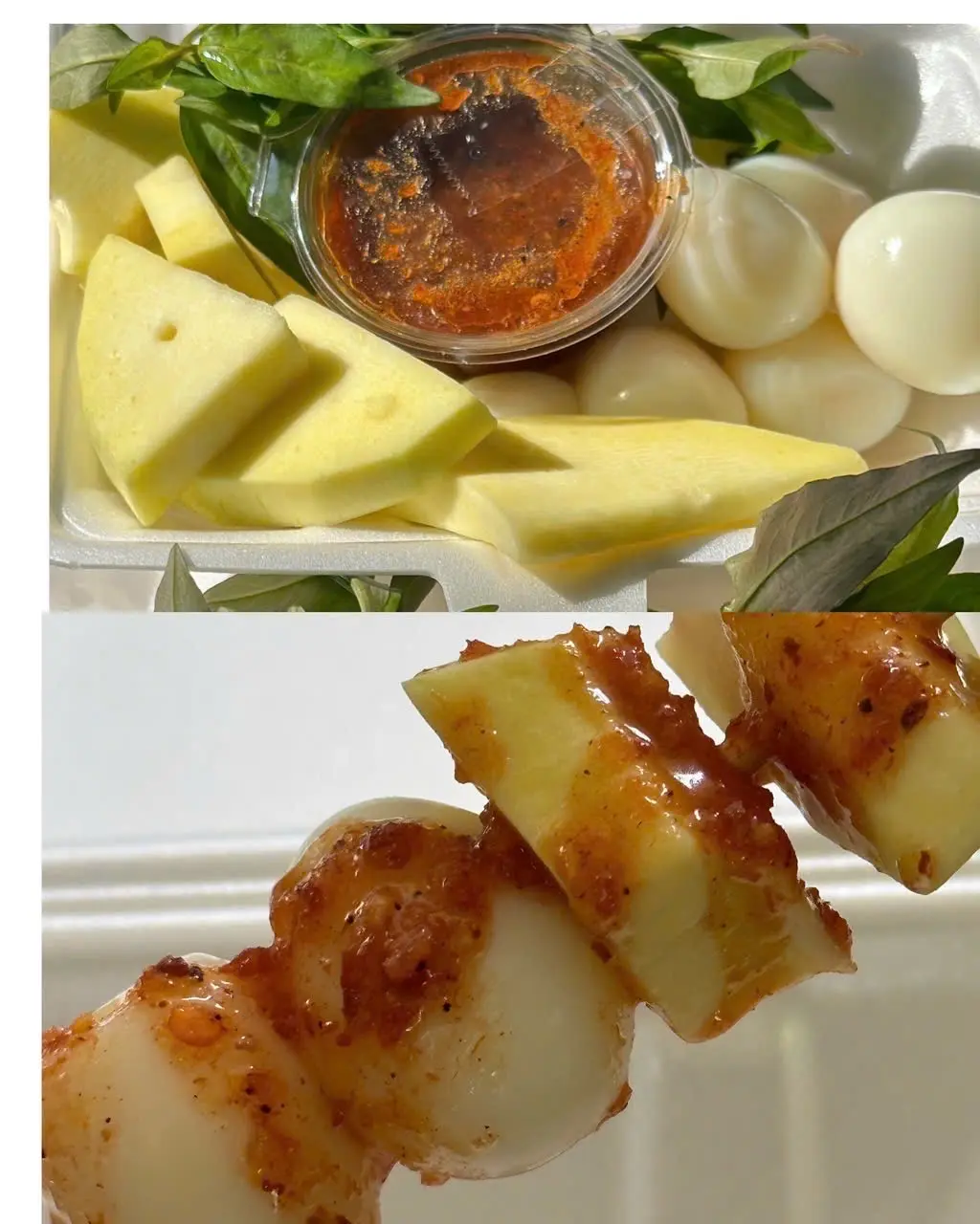 Hình ảnh Xoài mix trứng cút chấm sốt cô Gánh
