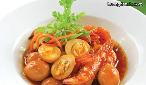 Hình ảnh Tôm ram thịt trứng cút