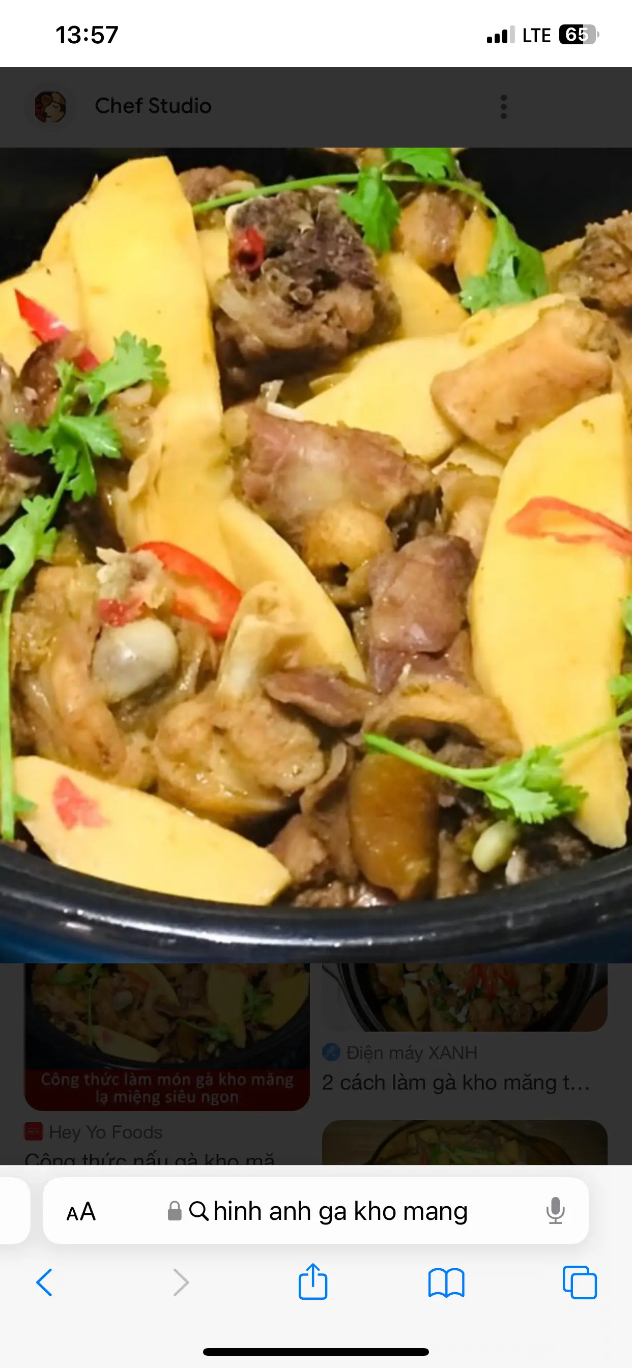 Hình ảnh gà kho măng 