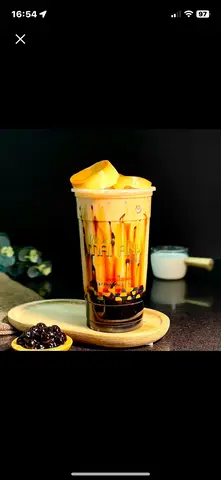 Hình ảnh Sữa tươi đường đen bánh flan