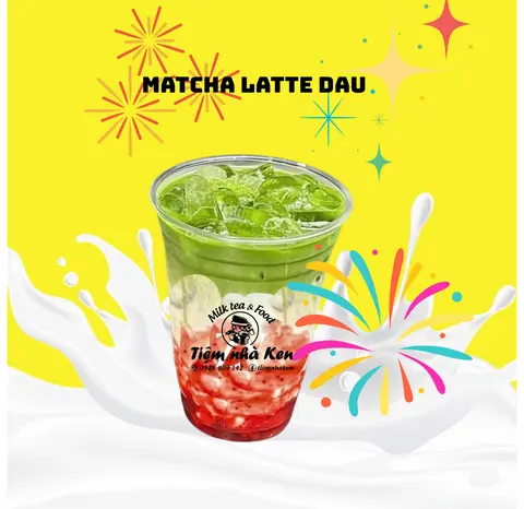 Hình ảnh Matcha latte dâu