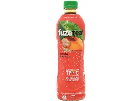 Hình ảnh Trà Fuze Tea Đào Hạt Chia _ 1 chai 450ml