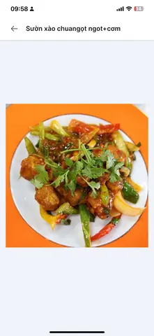 Hình ảnh Tôm xào chua ngọt +cơm