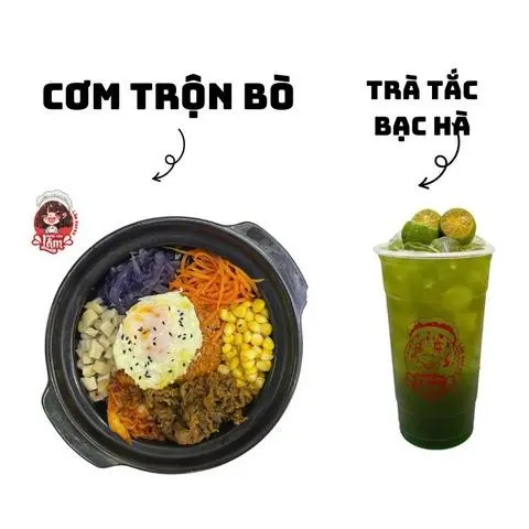 Hình ảnh Cơm trộn bò + trà tắc bạc hà