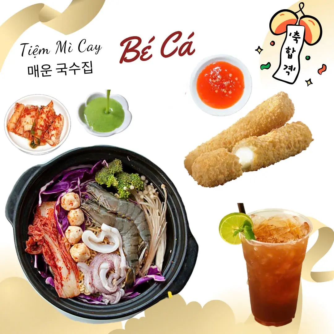 Hình ảnh Combo F - 1 Mì Cay x 2 Phô Mai Que x 1 Trà Chanh