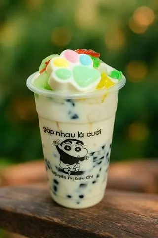 Hình ảnh Ô Long Sữa Lài Full có chân mèo