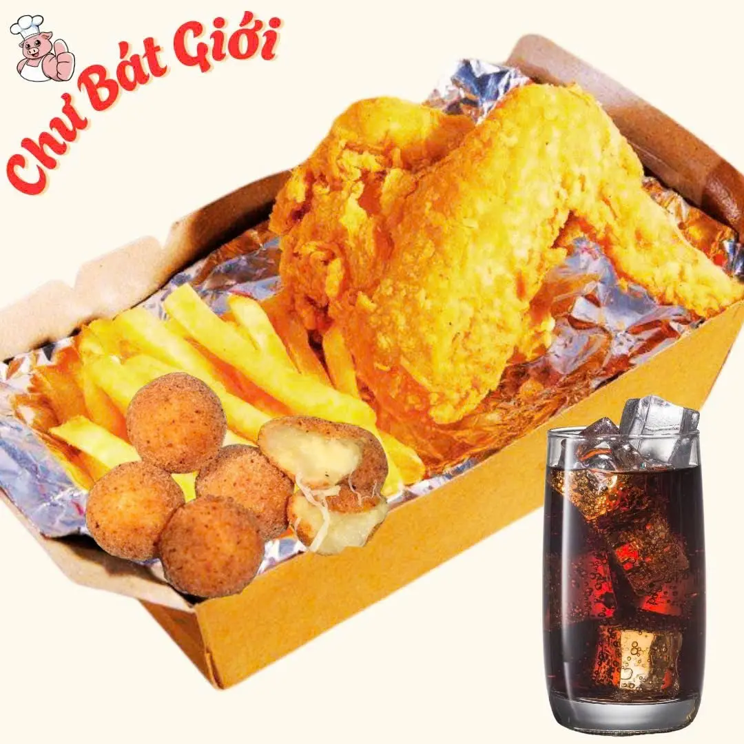 Hình ảnh Combo 4 Món - Cánh Gà + Khoai + Nước + Khoai Phô Mai 1c