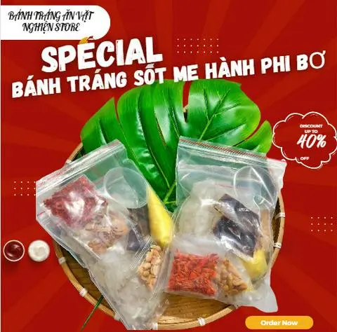 Hình ảnh Bánh Tráng Sốt Me Hành Phi Bơ