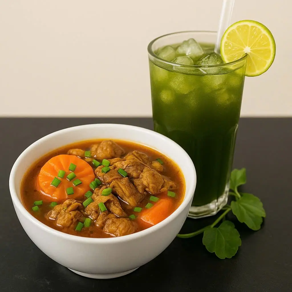 Hình ảnh Bò kho bánh mì + 1 ly trà tắc 