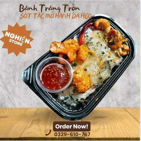 Hình ảnh Bánh Tráng Trộn Mỡ Hành Khô Bò