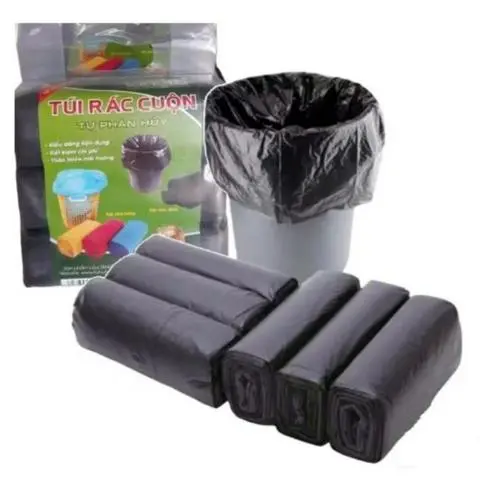 Hình ảnh Túi Rác Đen (3 Cuộn) (55 x 70cm), Túi Nilong Đen Cao Cấp Dẻo Dai Tự Phân Hủy Dùng Gia Đình,Cty..