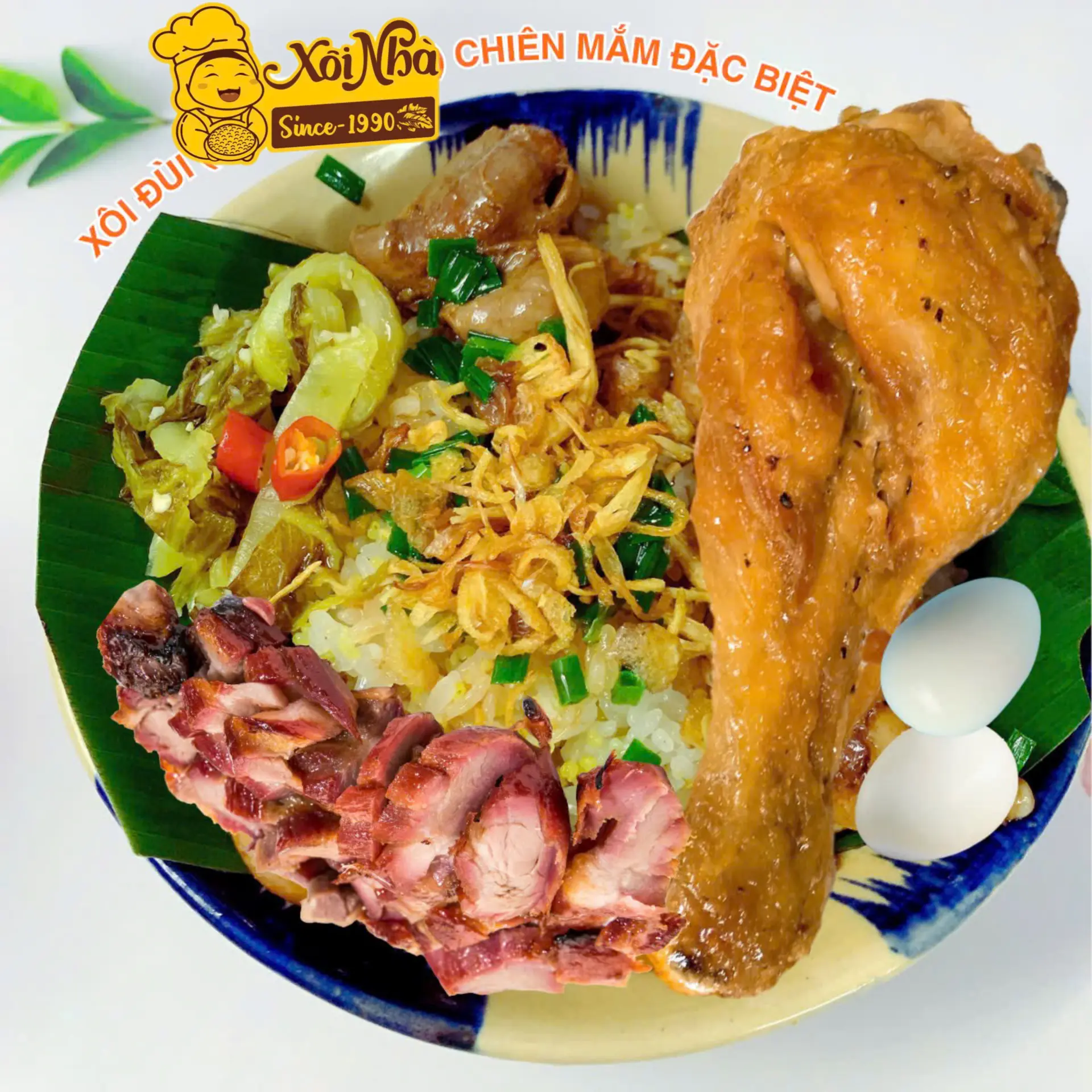 Hình ảnh [Best seller]Xôi đùi gà - nếp kê vàng vừa