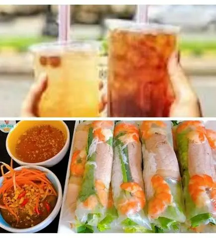 Hình ảnh Combo 7 cuốn tôm thịt (chấm tương)+1 sâm bí đao,1trà tắc (khổng lồ)