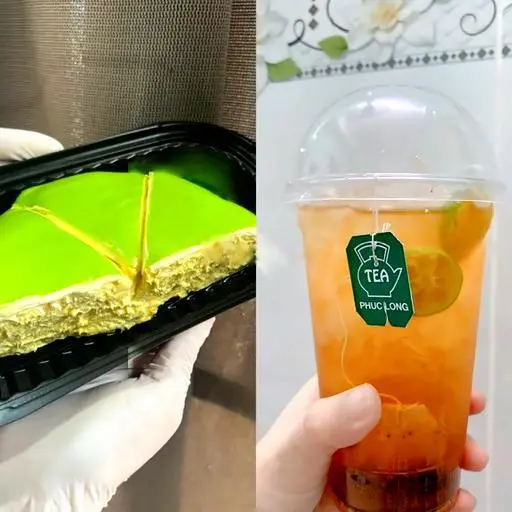 Hình ảnh Combo nửa bánh crepe ngàn lớp nhỏ 12cm  - Trà