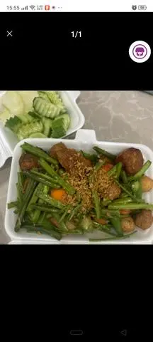 Hình ảnh sốt mắm tỏi, rau muống - không cay