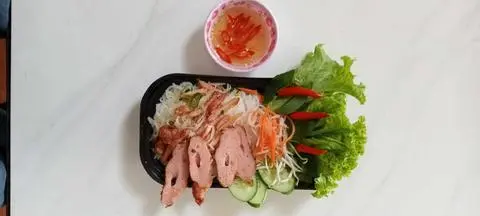 Hình ảnh Bánh hỏi bì thịt nem nướng