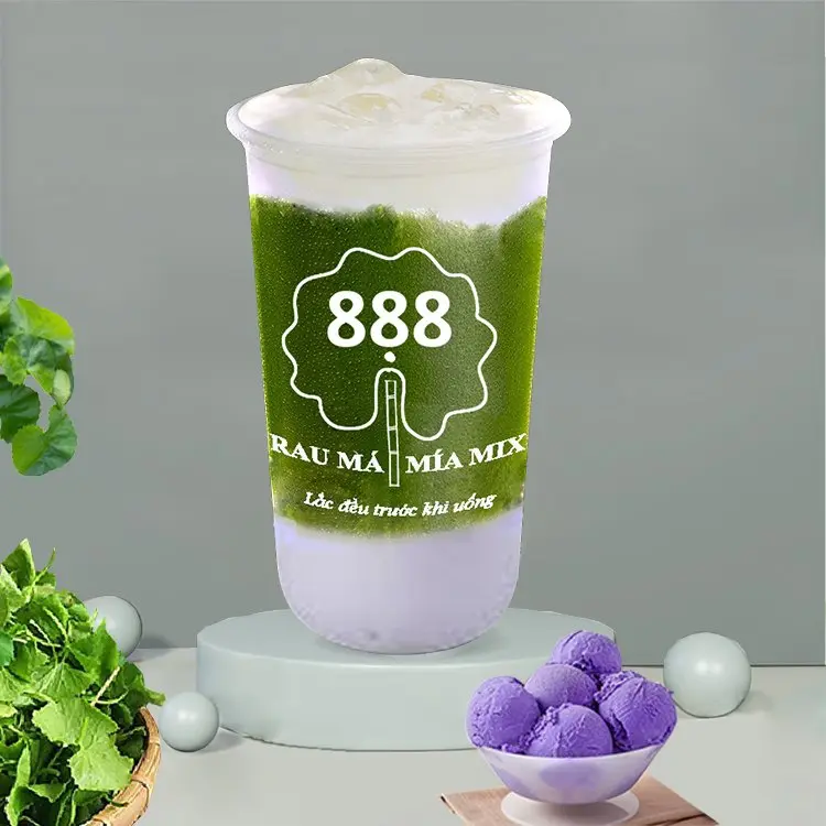 Hình ảnh CB9: Rau Má mix Khoai môn, sữa dừa, thạch lá dứa, hạnh nhân 