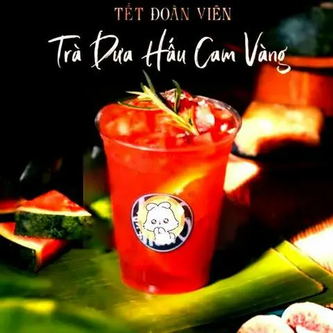 Hình ảnh Trà Dưa Hấu Cam Vàng Hiện Đại
