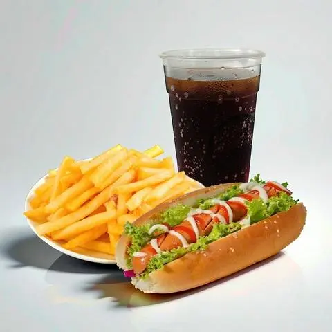 Hình ảnh Hotdog - khoai tây chiên - coca