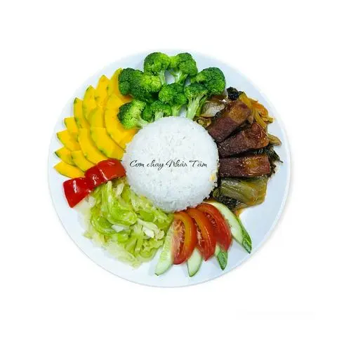 Hình ảnh Cơm heo quay kho cải chua chay