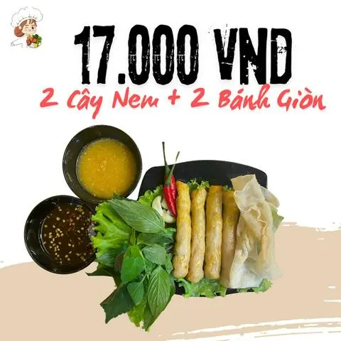 Hình ảnh 2 Cây Nem Nướng (4 Miếng) + 2 Bánh Giòn