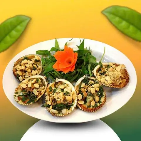Hình ảnh sò dương nướng mỡ hành (phần 1 con)
