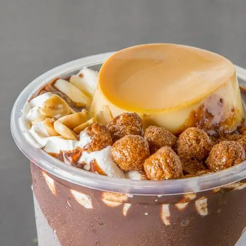 Hình ảnh Milo dầm kem cheese flan