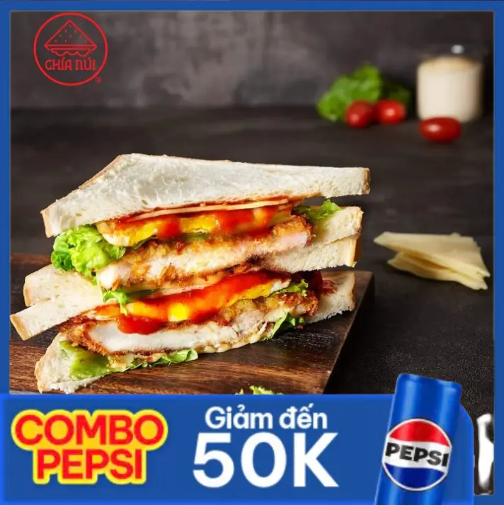 Hình ảnh Combo Sandwich Hải Sản Trứng Phô Mai + 1 Pepsi