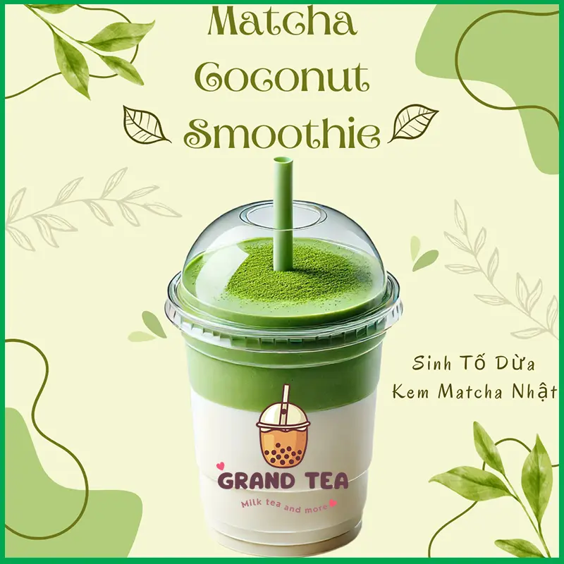 Hình ảnh Sinh Tố Dừa Kem Matcha Nhật/Matcha Foam Coconut Smoothie