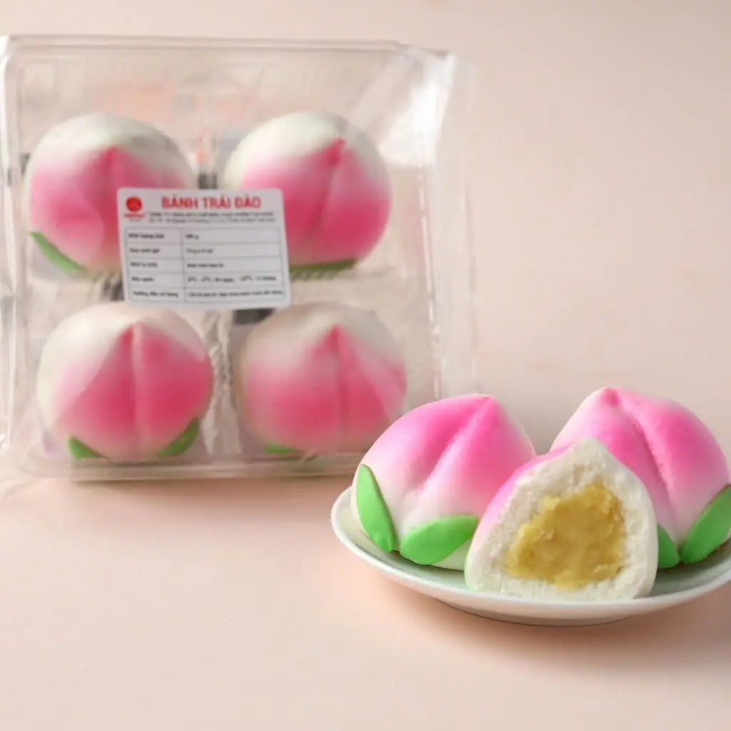 Hình ảnh Bánh trái đào nhân đậu xanh (Gói 4 cái)