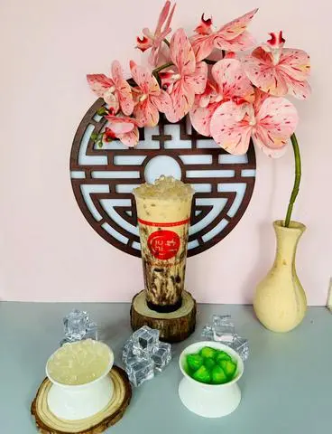 Hình ảnh Trà sữa việt quất ngọc trai trắng
