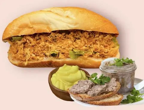 Hình ảnh Bánh mì bơ pate chà bông heo ngon