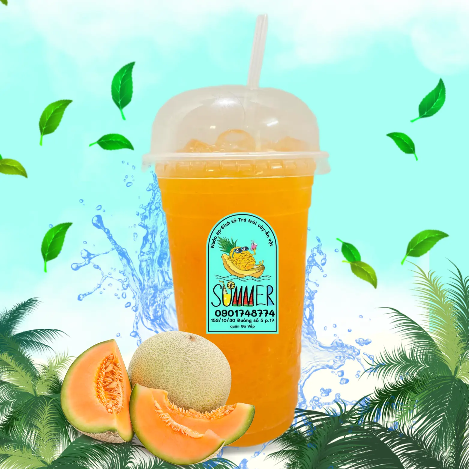 Hình ảnh Nước Ép Dưa Lưới Ly 700ml 