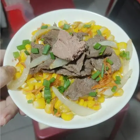 Hình ảnh Bắp xào thịt bò pate