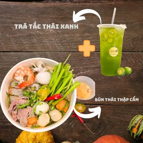 Hình ảnh Combo bún thái thập cẩm - trà tắc thái xanh