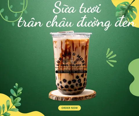 Hình ảnh Sữa tươi trân châu đường đen