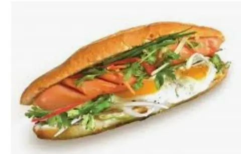 Hình ảnh Bánh mì xúc xích+trứng ốp la