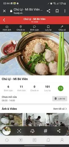 Hình ảnh mì bò viên gân