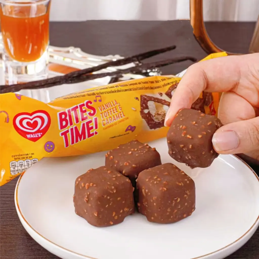 Hình ảnh Kem Viên Socola Vani, Caramen Đậu Phộng, Wall's Bites Time