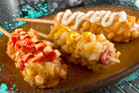 Hình ảnh hotdog xúc xích phủ khoái tây giòn phô mai-1c