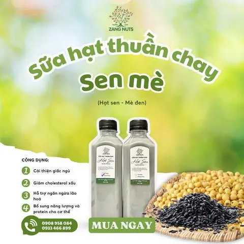 Hình ảnh Sữa Hạt sen mix Mè đen